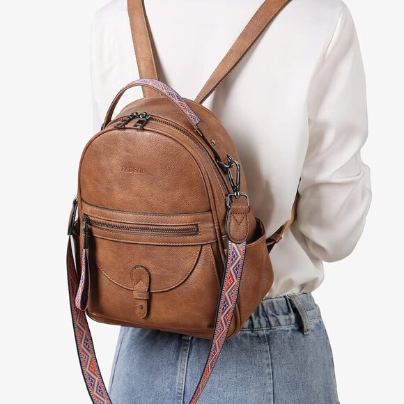 Mini Leather Backpack Purse for Women Small Stylish Shoulder Handbag Travel main image 4